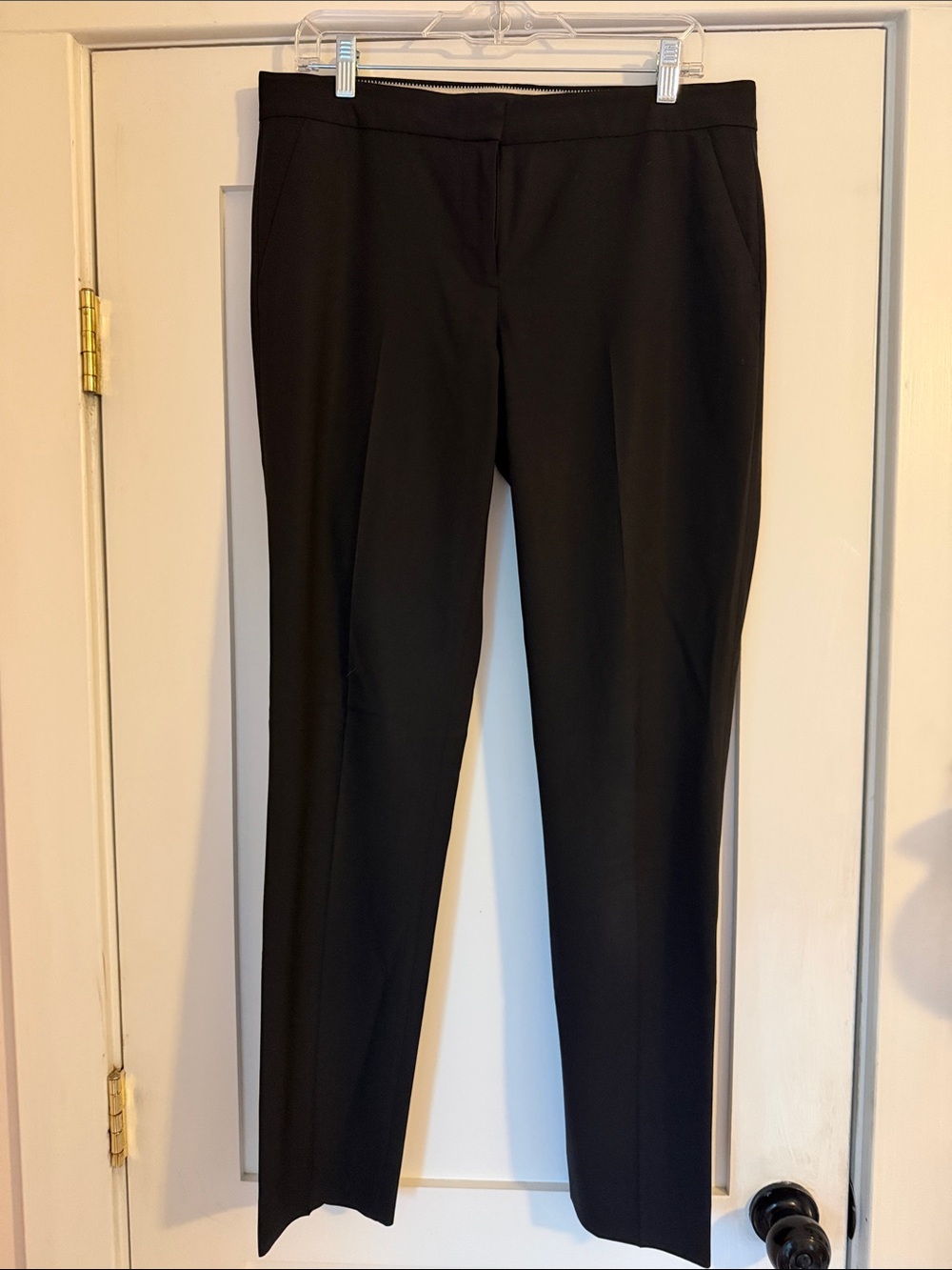 J.Crew Favorite Fit Black Wool Trousers Tollegno 1900 Italy 8 Tall